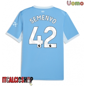 Manchester City Antoine Semenyo #42 Prima Maglia 2026-27 Manica Corta
